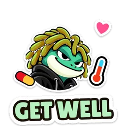 Pippy sticker: get well